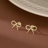 SLUYNZ Sterling Silver Bow Earrings for Women Small Bow Stud