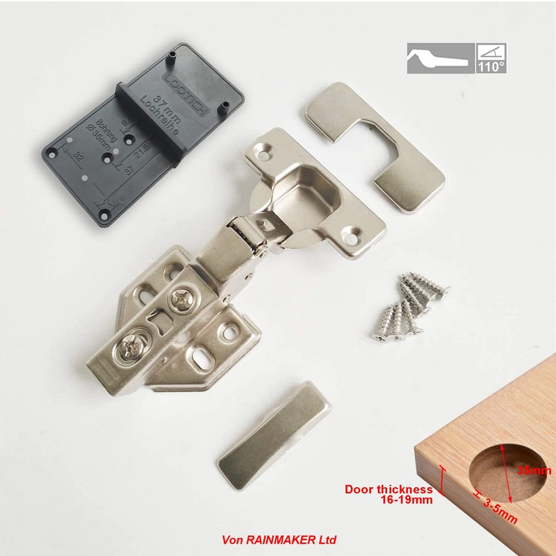 LOOTICH 110 Deg Kitchen Units Concealed Cabinet Door Mute Hinges
