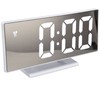 Digital Alarm Clock LED Mirror Screen USB Charging Automatic Dimming