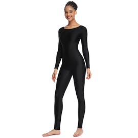 OVIGILY Women's Long Sleeve Unitard Dance Costume Spandex Full Body Suits One Piece Jumpsuits