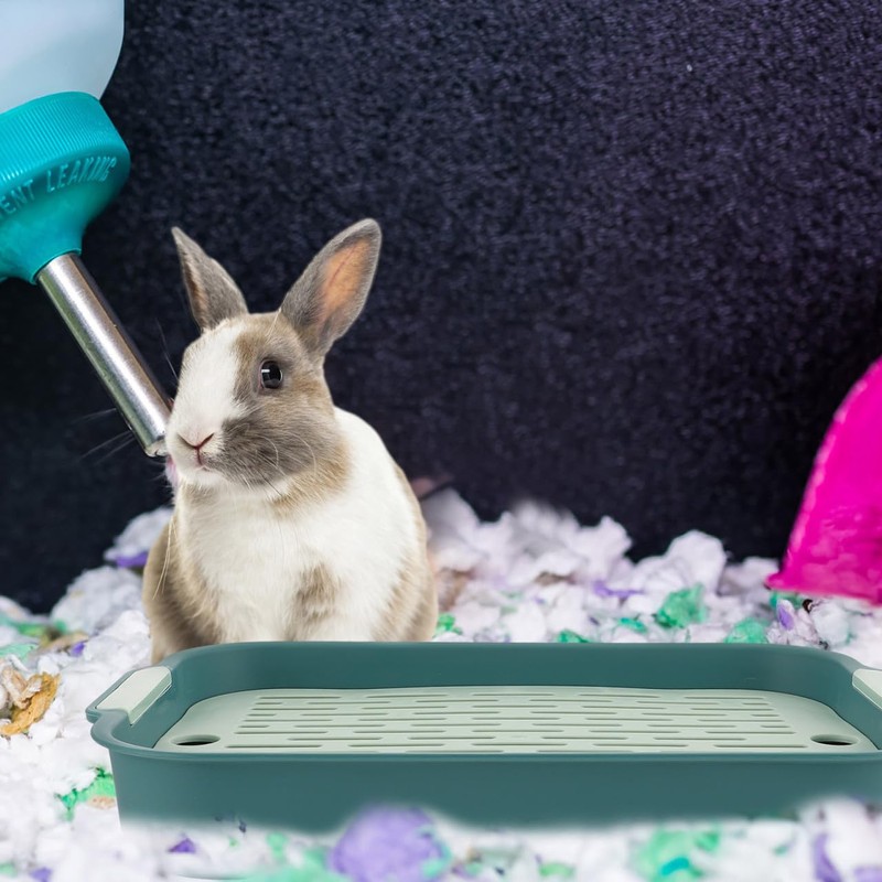 POPETPOP Bunny Litter Box Rabbit Toilet Tray Rectangular Pet Potty