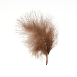Marabou Feathers 20 Per Pack, 10-15 cm, Fluffy & Soft, 26 Colours (Light Brown - 20 Pack)
