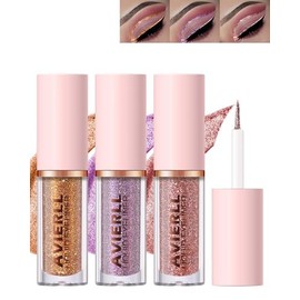 Liquid Glitter Eyeliner, 3 Stück, Metallic Shimmer, Lidschatten, wasserfest, lang anhaltend, Make-up, flüssig, High Pigment Eyeliner, Make-up-Set für die Augen und Frauen