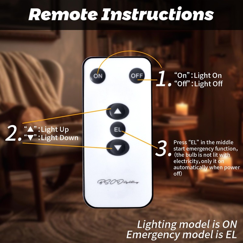 BSOD Upgrade Rechargeable Light Bulbs with Remote, E26 Led Warm