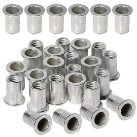 Metric M6 Aluminum Rivet Nut Threaded Inserts Rivnuts Nutsert M6-1.0mm 50-Piece