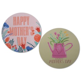 Novel Merk Mother’s Day Refrigerator Magnets, Small Circle Flowers & Watering Can Design for Fridge, Gifts, Decor, & Party Favors (2), Pink, Green, Rose, Blue, 3 Inch