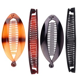 Pack of 4 Banana Clips, Banana Hair Clips, Women's Large, French Banana Hair Clip, Hair Clip, Hair Clips, Retro Hair Clips, Hair Accessory for Women and Girls, Long Curly