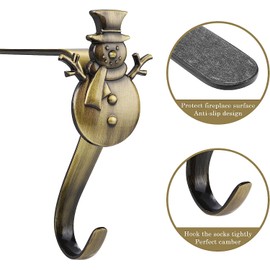 OUFINI Christmas Stocking Holders Set 4: Mantel Hangers With Bronze Hooks for Fireplace