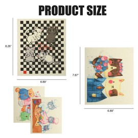 Swedish Dishcloths for Kitchen - Mixed Llamas Set of 4 Eco-Friendly Kitchen Towels and Dishcloths Sets Reusable Paper Towels - Cellulose Dish Sponge Cleaning Cloth - Kitchen Dish Towels