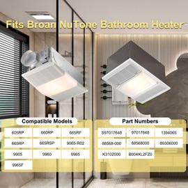 Hipoilk S97017648 Bathroom Heater Motor Assembly for Broan Nutone 665RP 605RP 9965 660RP 9905 665RSP, Replacement Motor for NuTone Bathroom Fan