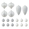 18ct Christmas Elegant Silver Deluxe Large Shatterproof Ornaments
