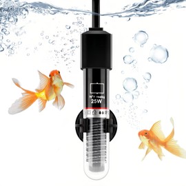 HFDHFGV Mini Calentador Acuario Sumergible, Control preciso de la Temperatura Calentador para Pecera, Calentamiento rápido, Potente Ventosa Calentador Pecera, Apto para 20 galones (25w)