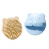 Baby Bear Shampoo Comb, Silicone Bristles, Newborn Dandruff Comb (Beige+Blue)
