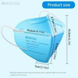 Disposable KN95 Masks for Adults - 50 Pack, 5-Layer Breathable Mask with 95% Filtration Efficiency, Unisex, Ideal for Dust, Construction, and Daily Use