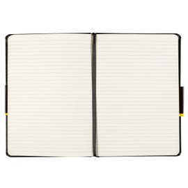 Idena 209284 DIN A5 notebook, FSC mix, ruled, cream-coloured paper, 192 pages, 80 gsm, black hard cover, pack of 1