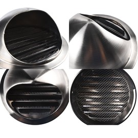 Air Vent Grill Duct Hose Cover Round Outdoor Stainless Steel Spherical Wall Vent Fan for Apartment Villa, Apartment, House (150mm)