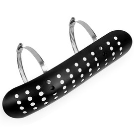 Motorcycle Heat Shield Bent with Holes - Black
