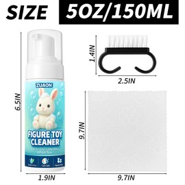 ZUAON Stuffed Animal Cleaner 5oz Plush Toy Cleaning Kit with Brush and Microfiber Cloth, No Rinse Foam Plush Cleaner for Dolls, Fabric Toys, Upholstery, Couch Cushions, Soft Surfaces