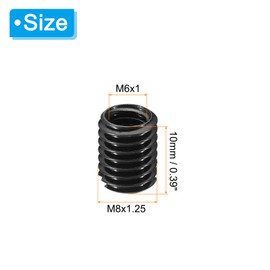 PATIKIL Grade 8.8 Carbon Steel Threaded Repair Insert Nut, 5pcs M6x1 Female to M8x1.25 Male High Strength Screw Sleeve Inserts Reducing Adapter Reducer 10mm