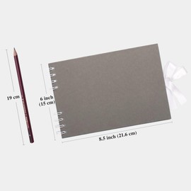Scrapbook Photo Album 21.5x15cm DIY Memory Book Scrap Books 40 White Pages Ablums Kit with Stickers for Wedding, Travel, Birthday, Light Grey
