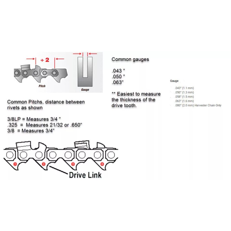 Forester 8" chain 3/8 LP .050 G 33 DL FOR