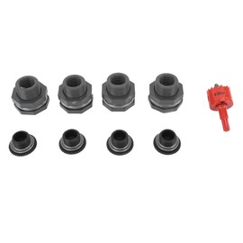3/4 Inch Rain Barrel Bulkhead Fitting Kit with Plugs Hole Saw Tool PVC Spigot Connector Kit for Rain Barrels Water Tanks Pools Aquariums Tubs