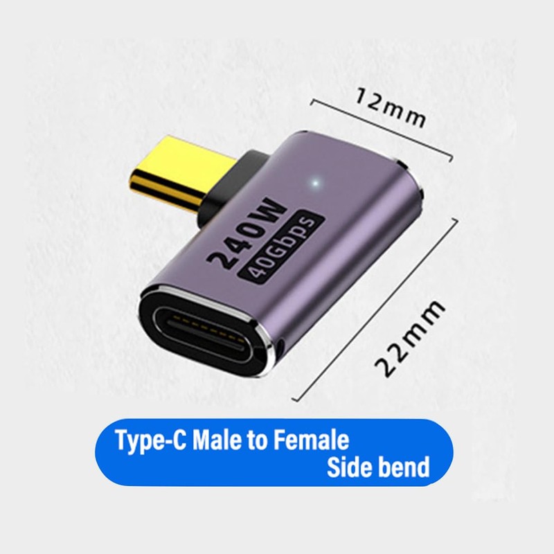 Strhowill 2 Pack USB C 90 Degree Adapter，Type C Right