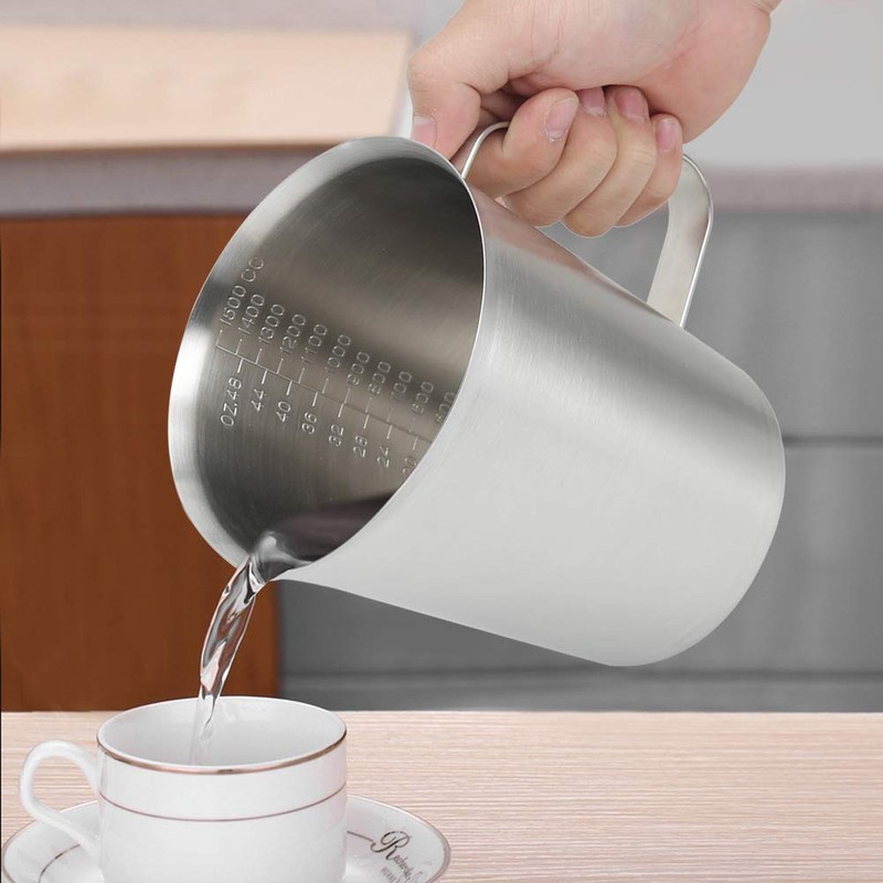 Messbecher aus Edelstahl, 1500 Ml, Zum Backen Und Kochen.