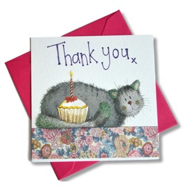 Alex Clark Cat Thank You Social Stationary Pack of 8