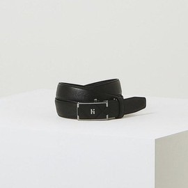 Hazzys (대구신세계)블랙 가죽 퀼팅 로고 버클 자동벨트 HJBE3E253BK (Daegu Shinsegae) Black Leather Quilted Logo Buckle Automatic Belt HJBE3E253BK