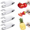 2PCS Silver Stainless Steel Strawberry Huller Fruit Stem Remover Home