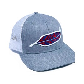 Alecoy USA Lane Frost Men's Eagle Feather Logo Mesh Trucker Cap Heather Grey One Size