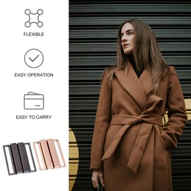 VALICLUD 2 Pcs Metal Tape Closure Multifunctional Coat Clothes Waist Belt Hook Overcoat Waist Fastener Alloy Buckle for Home Shop 40mm