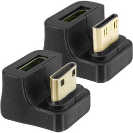 BENACES Up Down Angle Mini HDMI Extension Extender, 180 Degree U-Shaped Mini HDMI Adapter 8K, UHD2.1 Mini HDMI Male to Female Converter Supports 48Gbps Bidirectional Transmission (2 Pack)