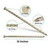 12 Inch Galvanized Heavy Duty Spiral Landscape Spikes, Metal Garden