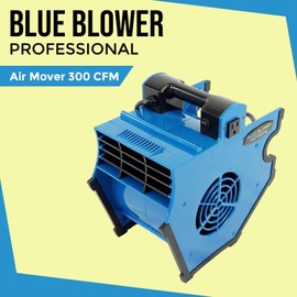 BLUE BLOWER 300 CFM 3 Speed with 2 built in outlets Adjustable Tilt Floor fan, Utility Blower, Floor Dryer for Cooling, Drying, Air Circulation, & Water Restoration