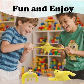 3 Pack Glue-Sand Filled Rubber Gorilla,Funny Squeeze Fidget Squishy Monkey Toy,Animal High-Elastic Stretchable,Decompression Toy for Kids Relief Classroom Prize Favors Birthday Gift Stuffers (Large)