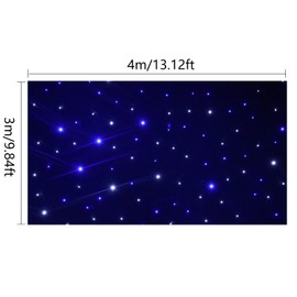 Eapmic LED Star Curtain Backdrop Light,White&Blue Colors LED Galaxy Props Night Sky Stars Starry Lighting Background for Wedding Event Stage Show (White+Blue LEDs, 13ftx10ft)