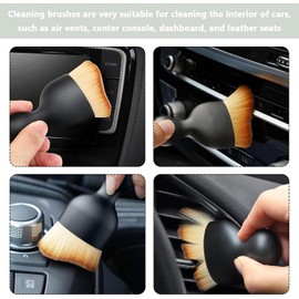 Nchampionba 4 Pack Car Interior Cleaning Soft Brushes， Car Interior Beauty Brush，Car Interior Dusting Brush，Suitable for Cleaning Car Interior or Exterior，Air Conditioning Vents， Leather，Computers