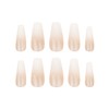 NAIL HQ Long Coffin Ombre Nails, Natural & White
