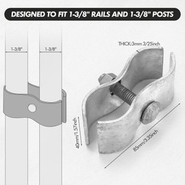 Zonon 24 Set Chain Link Fence Panel Clamps, 1-3/8" Dog Kennel Panel Clamps Galvanized Steel Panel Clamp for 32mm Round Pipe Panel Frame, with Bolts and Nuts