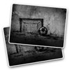 Rectangle Stickers(Set of 2) 7.5cm BW - Grunge Football Goal