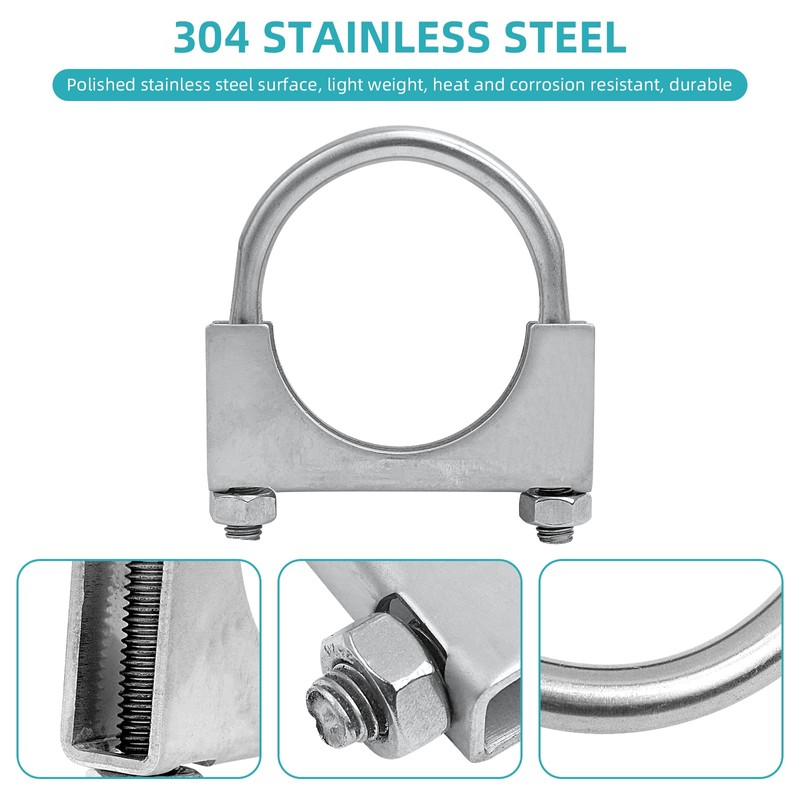 4.5 inch Heavy Duty U-Bolt Exhaust Clamp for 4.5" OD