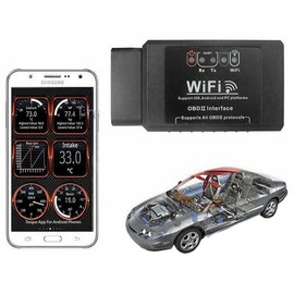 F04C OBD2 Diagnosegerät WiFi Adapter V1.5 – Auto Fehlerdiagnose Scanner für Windows, Android & iOS, OBD II Code Reader für Motorkontrollleuchte und Fahrzeugdiagnose