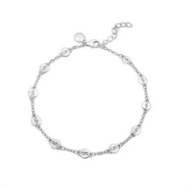 Lawellery Paragraph Tile Pendant Bracelet 925 Silver Bracelet Jewellery for Lawyers (19 cm Long), Silver, silver