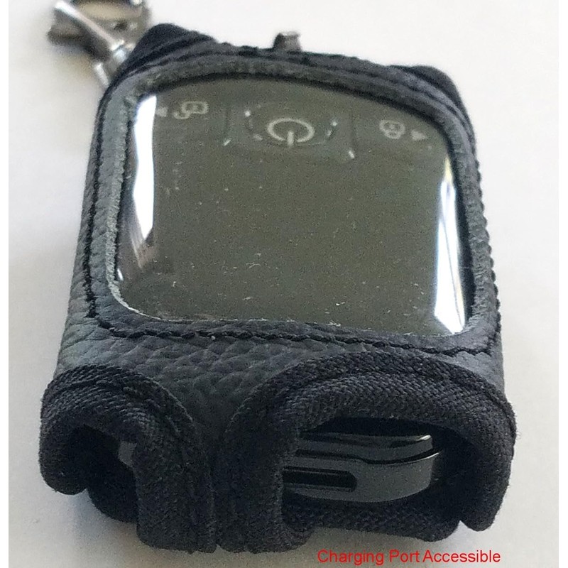 Alarm-Mate Black Leather Case/Cover for Compustar 2WT13R-SF Remote Control Transmitter