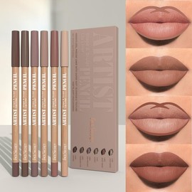 6pcs Nude Lip Liner Set creamy  pencils - Waterproof, Matte Finish, Long-Lasting & Smudge-Proof, Easy to Apply for All Skin Types Lipliner:_Set#407-412