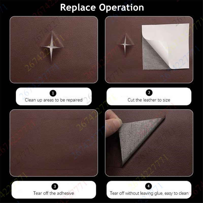Self-Adhesive Faux Leather Repair Sheet for Furniture and Upholstery –