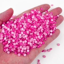 Blinginbox Hotfix Rhinestones for Clothes,1440pcs Hot Fix Rhinestones Crystal Gems for Crafts Decoration, Rose Neon, SS16