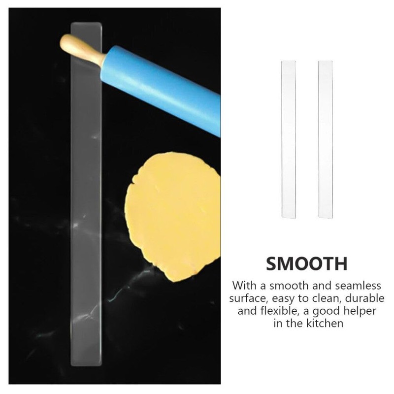 2pcs Dough Thickness Rulers Dough Thickness Guides Pastry Rolling Pin